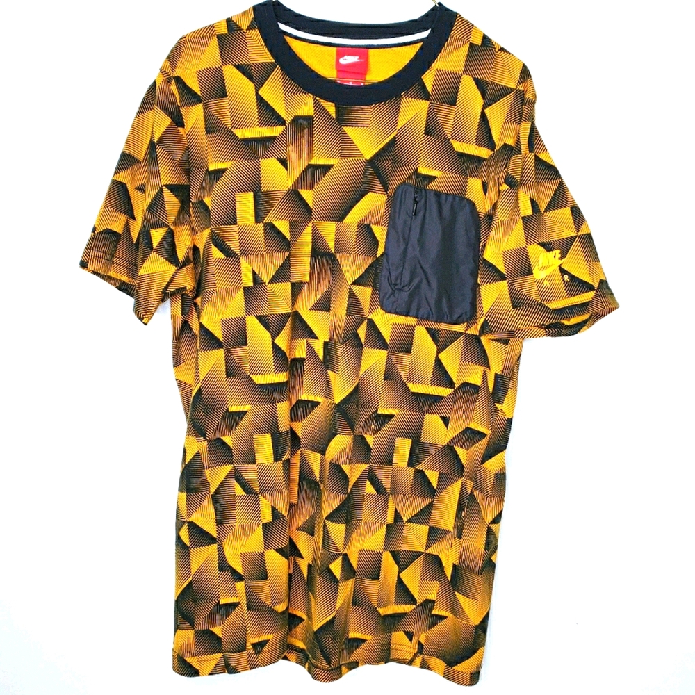 24) NIKE AIR Hybrid Knit AOP Pocket Shirt - 678603 - Color 845 - size M